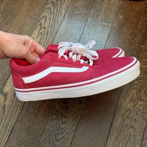 Red suede vans
